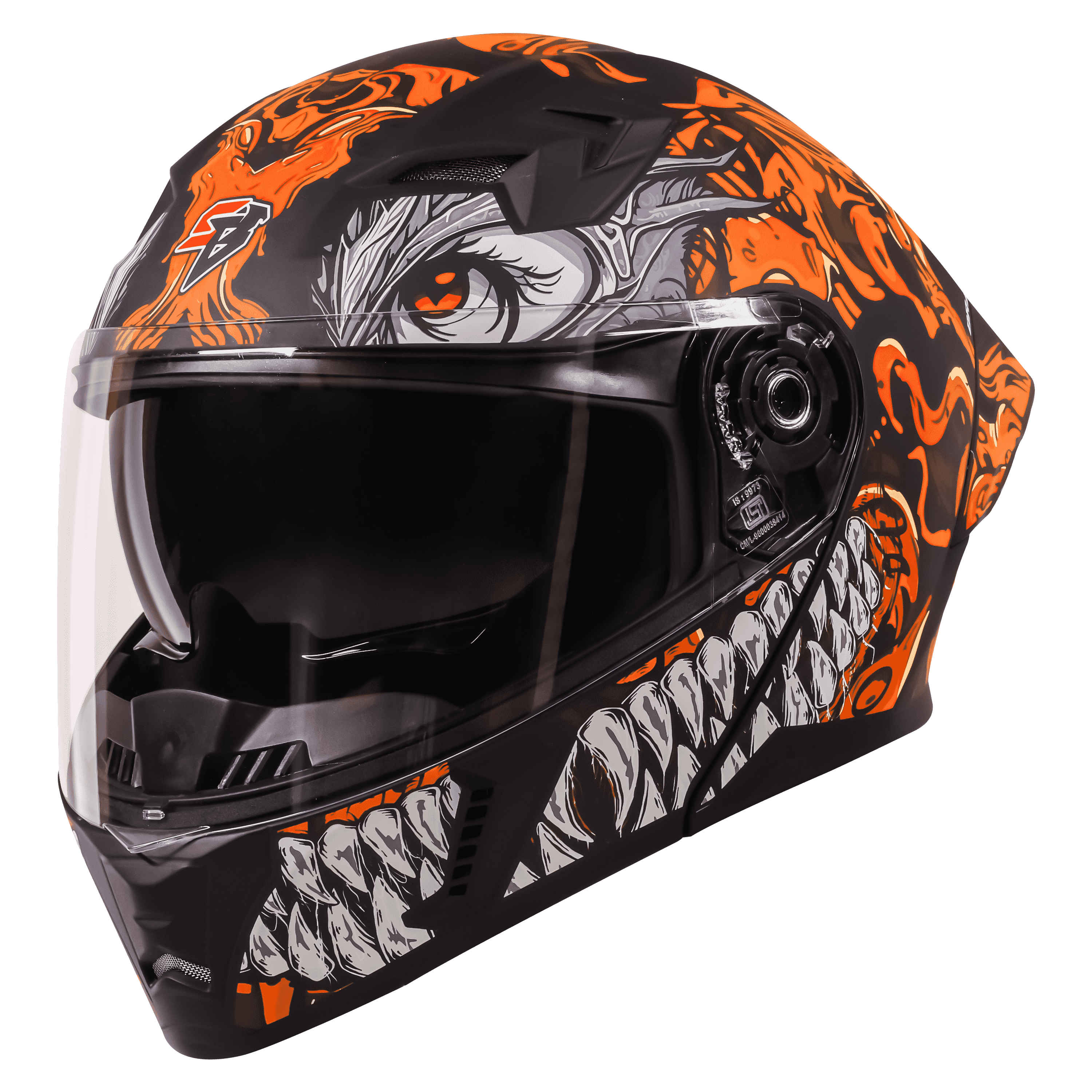 SBA-20 ISS DRACO GLOSSY BLACK WITH ORANGE